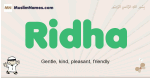 Ridha muslim boys name and meaning, islamic boys name Ridha