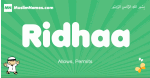 Ridhaa arabic boys name and meaning, quranic boys name Ridhaa
