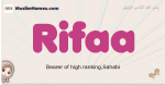Rifaa muslim girls name and meaning, islamic girls name Rifaa