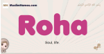 Roha muslim girls name and meaning, islamic girls name Roha