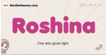 Roshina muslim girls name and meaning, islamic girls name Roshina