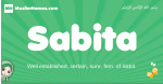 Sabita arabic girl name and meaning, quranic girls name Sabita