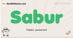 Sabur muslim boys name and meaning, islamic boys name Sabur