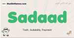 Sadaad muslim boys name and meaning, islamic boys name Sadaad