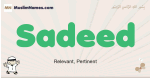 Sadeed muslim boys name and meaning, islamic boys name Sadeed