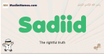 Sadiid muslim boys name and meaning, islamic boys name Sadiid