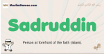 Sadruddin muslim boys name and meaning, islamic boys name Sadruddin
