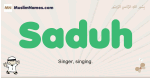 Saduh muslim boys name and meaning, islamic boys name Saduh