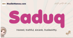 Saduq muslim girls name and meaning, islamic girls name Saduq