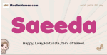 Saeeda muslim girls name and meaning, islamic girls name Saeeda