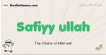 Safiyy-ullah muslim boys name and meaning, islamic boys name Safiyy-ullah