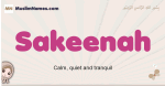 Sakeenah muslim girls name and meaning, islamic girls name Sakeenah