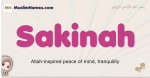 Sakinah muslim girls name and meaning, islamic girls name Sakinah