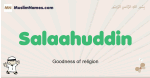 Salaahuddin muslim boys name and meaning, islamic boys name Salaahuddin