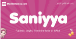 Saniyya arabic girls name and meaning, muslim girl name Saniyya