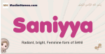 Saniyya muslim girls name and meaning, islamic girls name Saniyya