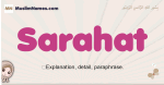 Sarahat muslim girls name and meaning, islamic girls name Sarahat