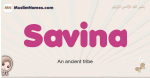 Savina muslim girls name and meaning, islamic girls name Savina