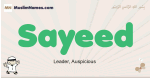 Sayeed muslim boys name and meaning, islamic boys name Sayeed