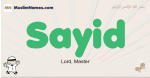 Sayid muslim boys name and meaning, islamic boys name Sayid
