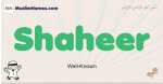 Shaheer muslim boys name and meaning, islamic boys name Shaheer