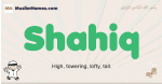 Shahiq muslim boys name and meaning, islamic boys name Shahiq