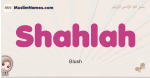 Shahlah muslim girls name and meaning, islamic girls name Shahlah