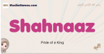 Shahnaaz muslim girls name and meaning, islamic girls name Shahnaaz