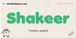 Shakeer muslim boys name and meaning, islamic boys name Shakeer