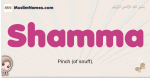 Shamma muslim girls name and meaning, islamic girls name Shamma