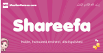 Shareefa arabic girls name and meaning, muslim girl name Shareefa