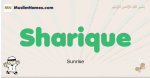 Sharique muslim boys name and meaning, islamic boys name Sharique