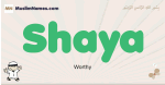 Shaya muslim boys name and meaning, islamic boys name Shaya