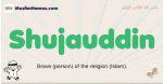 Shujauddin muslim boys name and meaning, islamic boys name Shujauddin