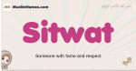 Sitwat muslim girls name and meaning, islamic girls name Sitwat