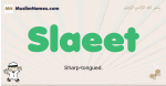 Slaeet muslim boys name and meaning, islamic boys name Slaeet