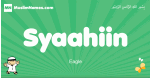 Syaahiin arabic boys name and meaning, quranic boys name Syaahiin