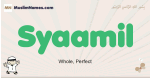 Syaamil muslim boys name and meaning, islamic boys name Syaamil
