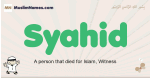 Syahid muslim boys name and meaning, islamic boys name Syahid