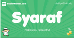 Syaraf arabic boys name and meaning, quranic boys name Syaraf