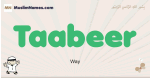 Taabeer muslim boys name and meaning, islamic boys name Taabeer