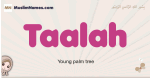 Taalah muslim girls name and meaning, islamic girls name Taalah