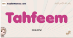 Tahfeem muslim girls name and meaning, islamic girls name Tahfeem