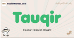 Tauqir muslim boys name and meaning, islamic boys name Tauqir