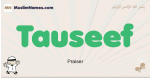 Tauseef muslim boys name and meaning, islamic boys name Tauseef