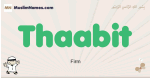 Thaabit muslim boys name and meaning, islamic boys name Thaabit