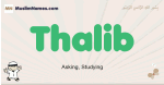 Thalib muslim boys name and meaning, islamic boys name Thalib