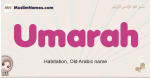 Umarah muslim girls name and meaning, islamic girls name Umarah