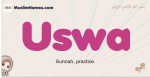 Uswa muslim girls name and meaning, islamic girls name Uswa