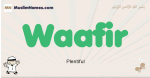 Waafir muslim boys name and meaning, islamic boys name Waafir